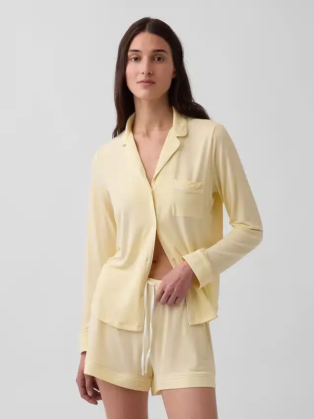 Zacht modaal pyjamashirt Tops