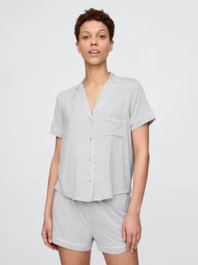 Zacht modaal pyjamashirt Tops