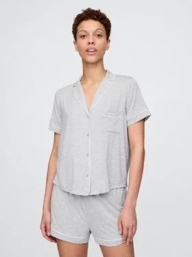 Zacht modaal pyjamashirt Tops