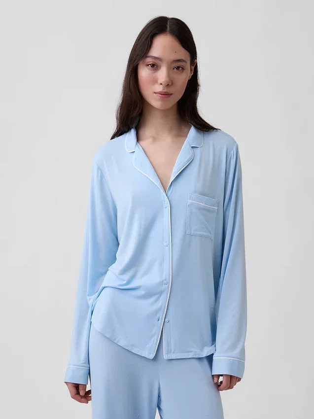 Zacht modaal pyjamashirt Tops