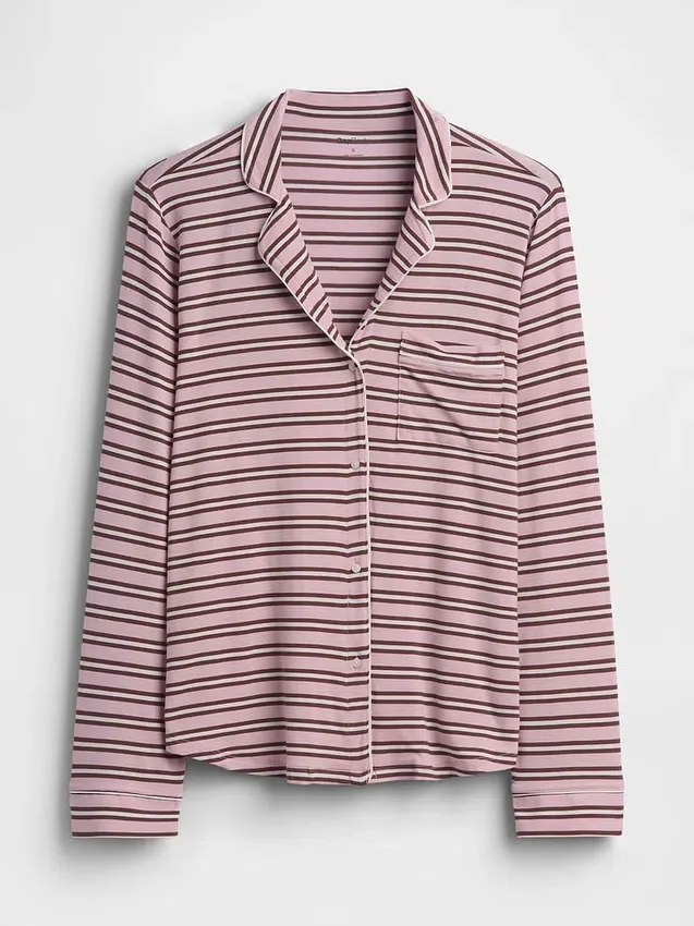 Zacht modaal pyjamashirt Tops