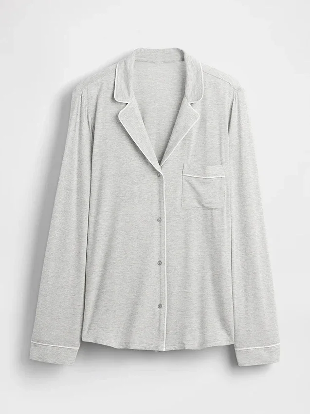Zacht modaal pyjamashirt Tops