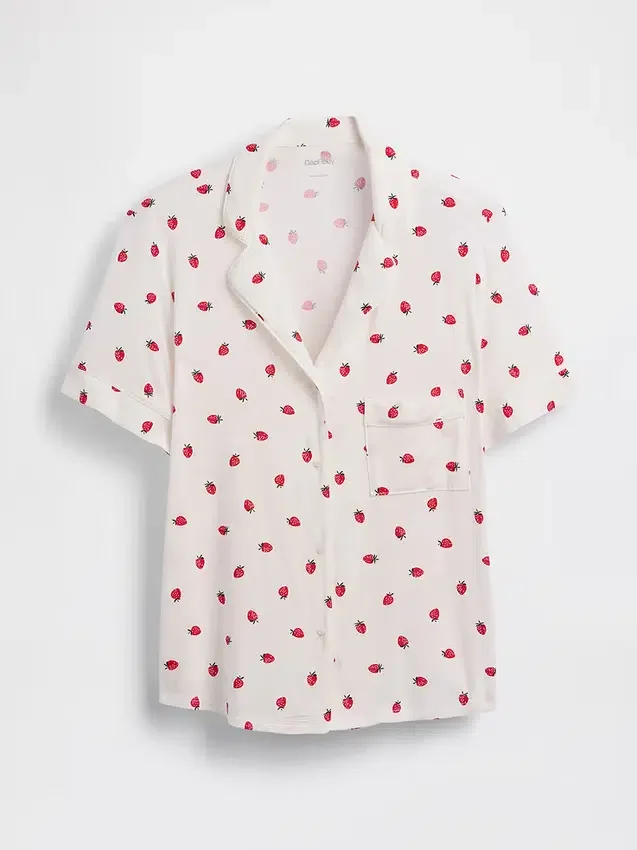 Zacht modaal pyjamashirt Tops