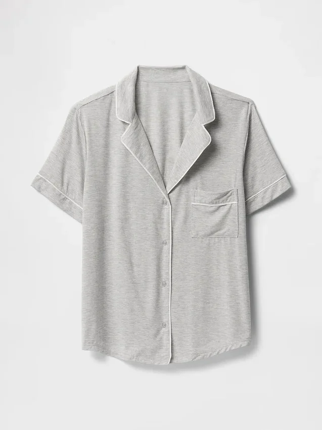 Zacht modaal pyjamashirt Tops