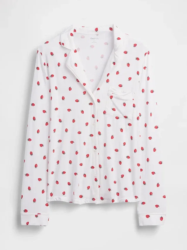 Zacht modaal pyjamashirt Tops