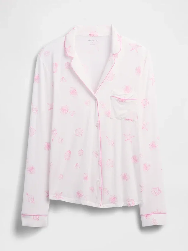 Zacht modaal pyjamashirt Tops