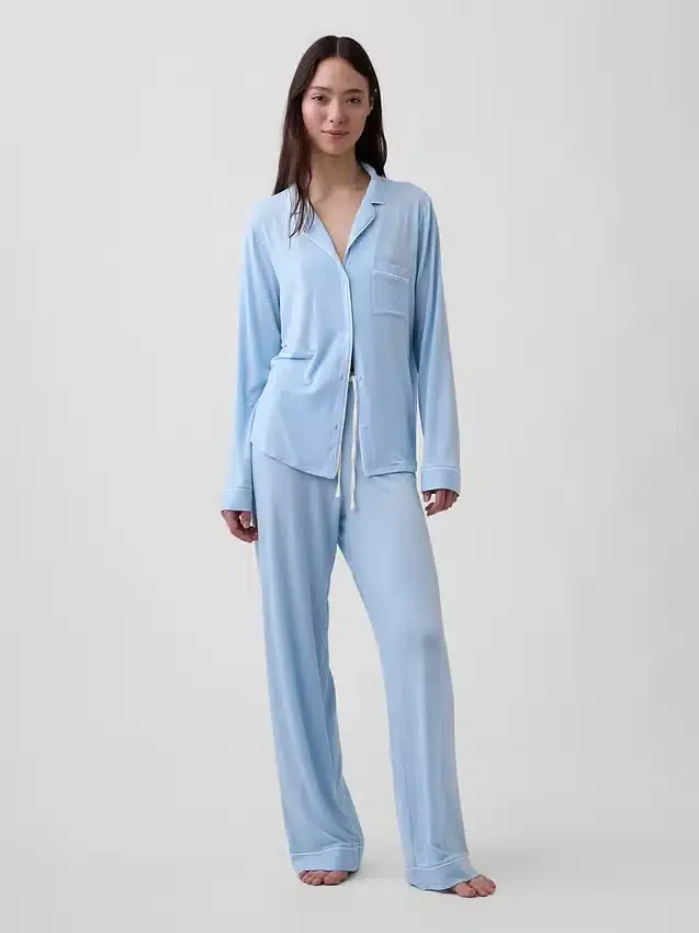 Zacht modaal pyjamashirt Tops