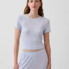 Zacht modaal ribpyjama-T-shirt