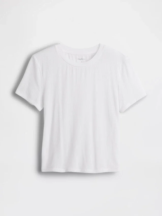 Zacht modaal ribpyjama-T-shirt