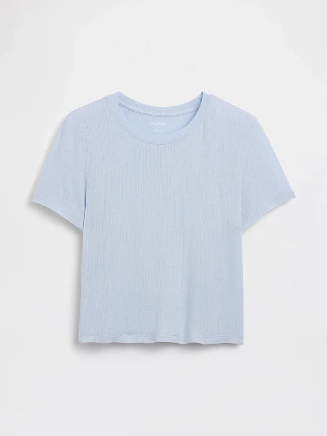 Zacht modaal ribpyjama-T-shirt