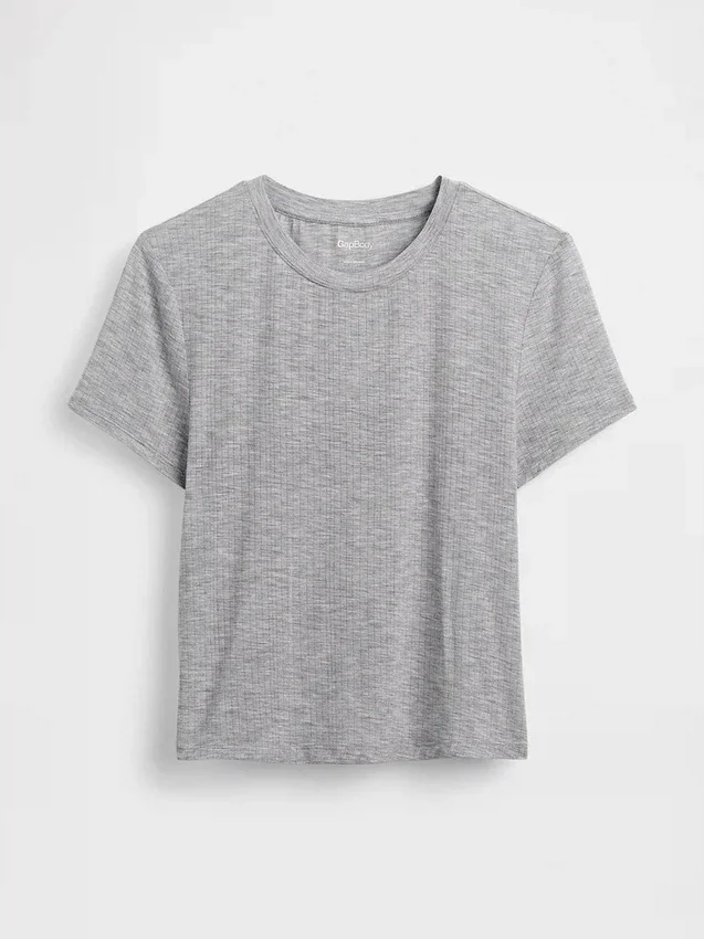Zacht modaal ribpyjama-T-shirt