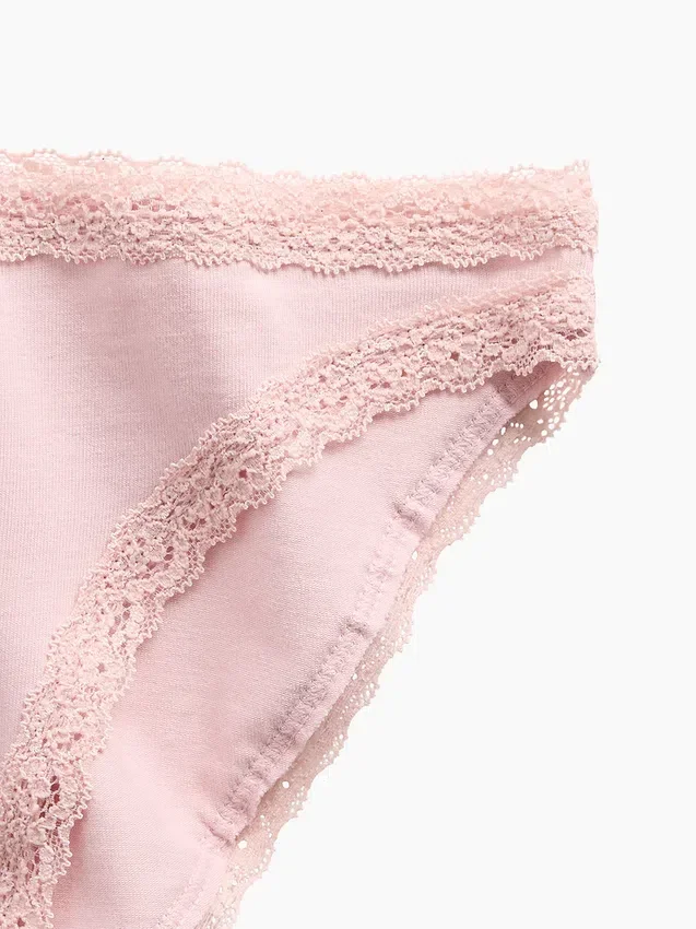 Zachtste biologische stretchkatoenen bikinibroekje met kanten rand