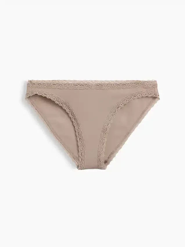 Zachtste biologische stretchkatoenen bikinibroekje met kanten rand