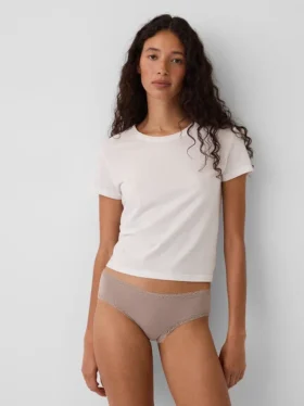 Zachtste biologische stretchkatoenen cheeky hipster met kanten rand