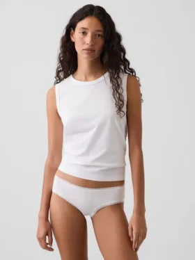 Zachtste biologische stretchkatoenen cheeky hipster met kanten rand