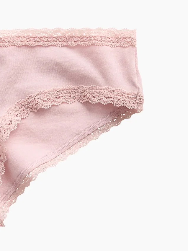 Zachtste biologische stretchkatoenen cheeky hipster met kanten rand