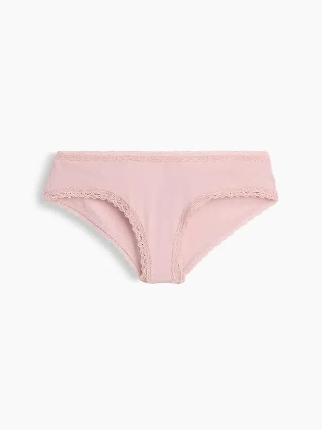 Zachtste biologische stretchkatoenen cheeky hipster met kanten rand