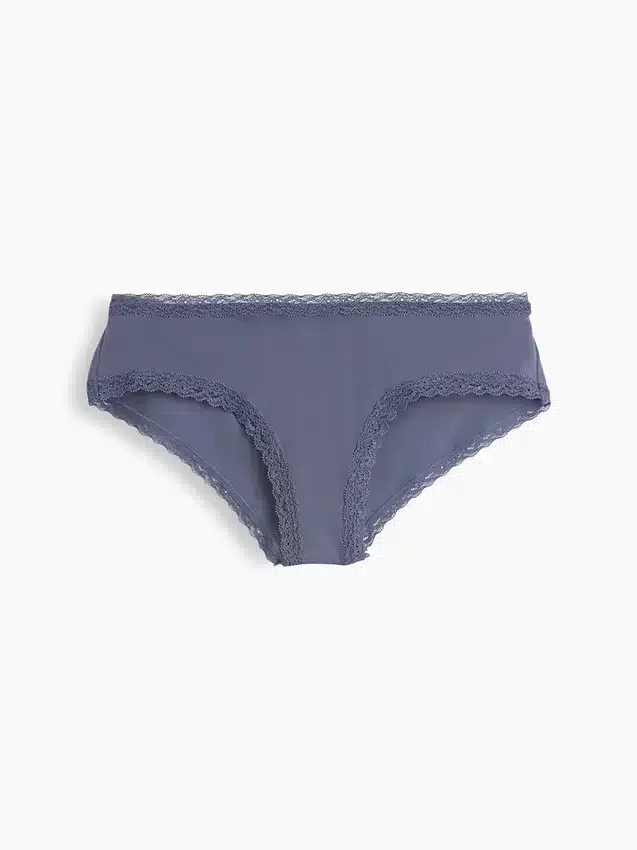 Zachtste biologische stretchkatoenen cheeky hipster met kanten rand