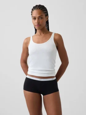 Zachtste biologische stretchkatoenen shorty met logo