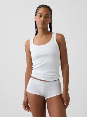 Zachtste biologische stretchkatoenen shorty met logo