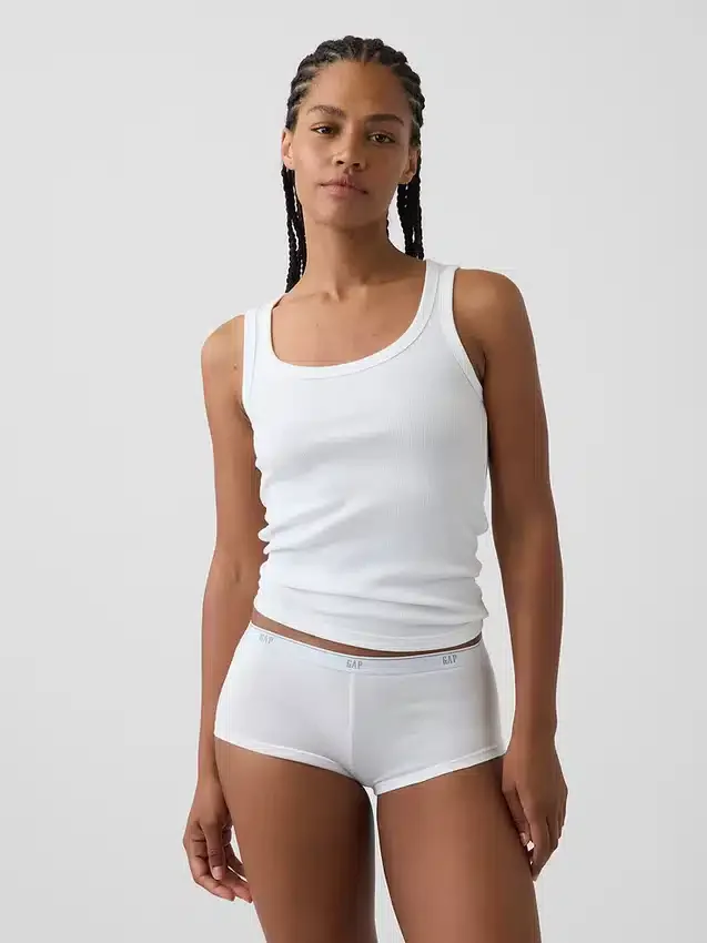 Zachtste biologische stretchkatoenen shorty met logo