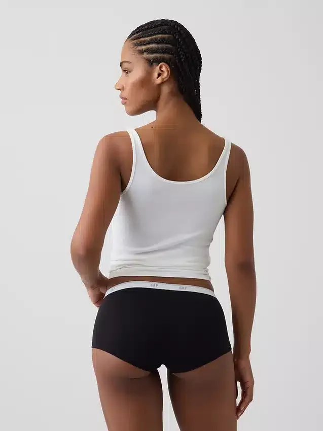 Zachtste biologische stretchkatoenen shorty met logo