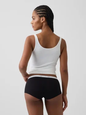 Zachtste biologische stretchkatoenen shorty met logo