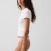 Zachtste biologische stretchkatoenen string met kanten rand