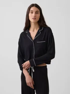 Zachtste modaal cropped pyjamatop