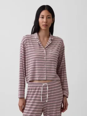 Zachtste modaal cropped pyjamatop