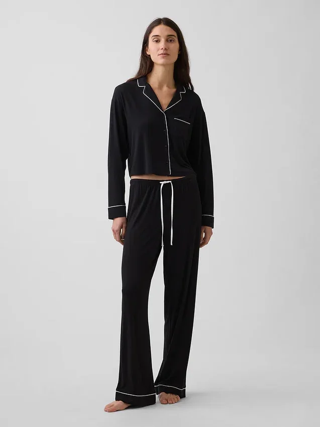 Zachtste modaal cropped pyjamatop