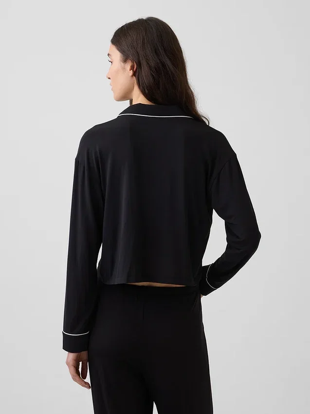 Zachtste modaal cropped pyjamatop