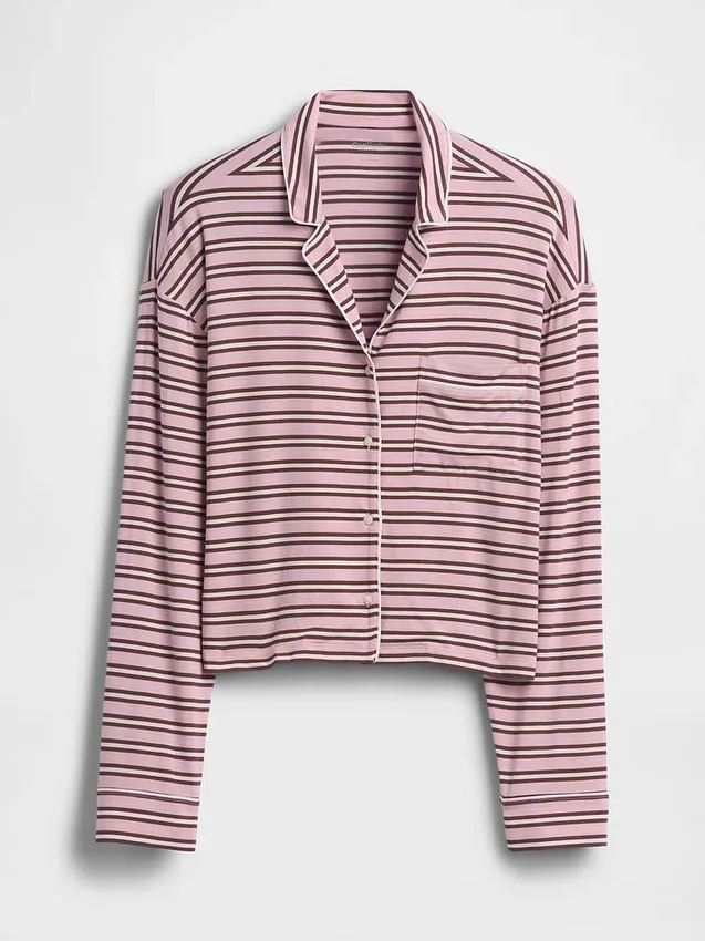 Zachtste modaal cropped pyjamatop