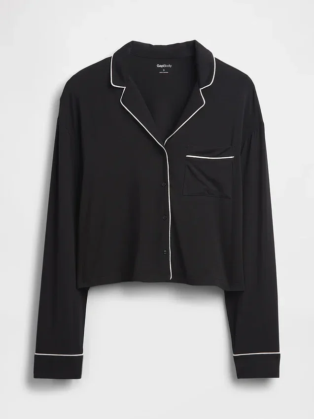 Zachtste modaal cropped pyjamatop