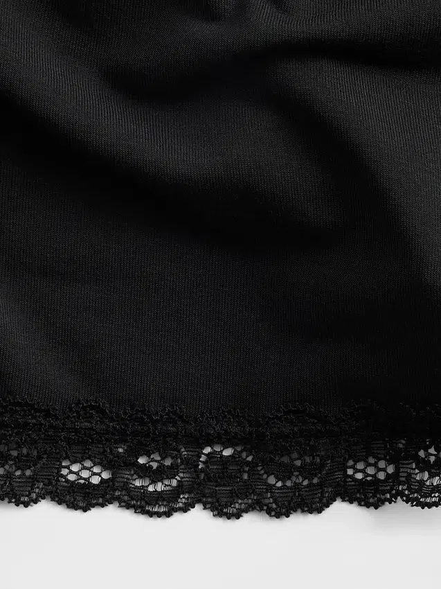 Zachtste pyjama-korte broek van modal met kanten rand