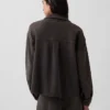 Zwaar French Terry oversized overhemd met knoopsluiting