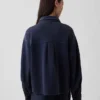 Zwaar French Terry oversized overhemd met knoopsluiting