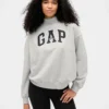 Zwaar French Terry oversized sweatshirt met logo en staande kraag
