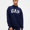Zwaar French Terry oversized sweatshirt met logo en staande kraag