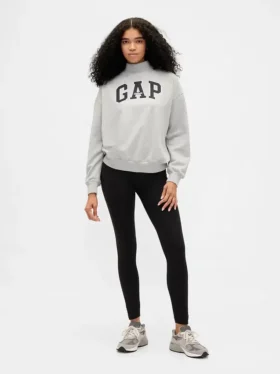 Zwaar French Terry oversized sweatshirt met logo en staande kraag