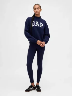 Zwaar French Terry oversized sweatshirt met logo en staande kraag