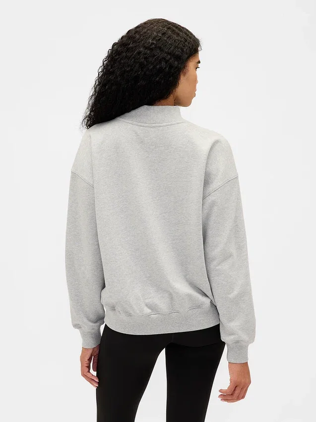 Zwaar French Terry oversized sweatshirt met logo en staande kraag