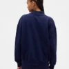 Zwaar French Terry oversized sweatshirt met logo en staande kraag