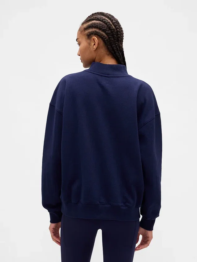 Zwaar French Terry oversized sweatshirt met logo en staande kraag