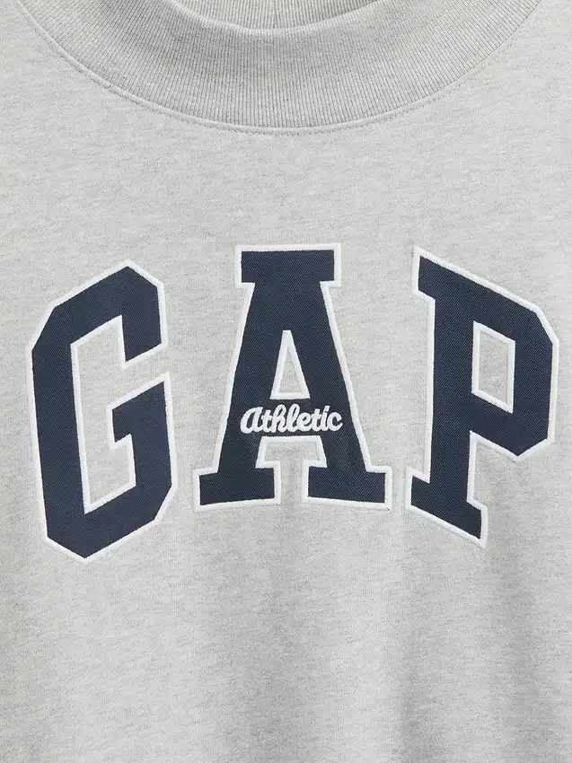 Zwaar French Terry oversized sweatshirt met logo en staande kraag