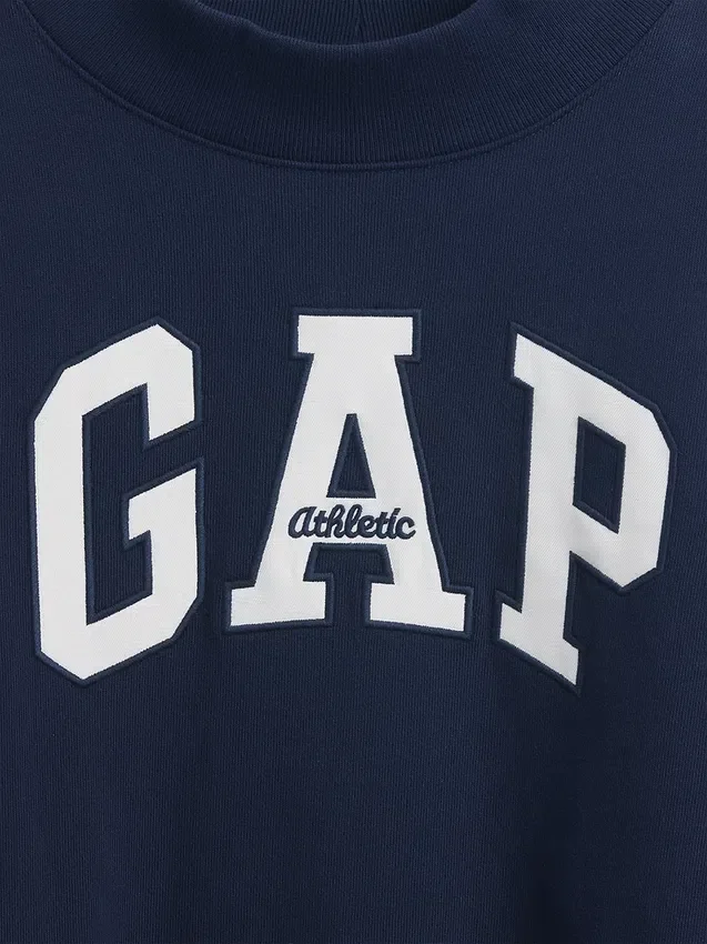 Zwaar French Terry oversized sweatshirt met logo en staande kraag