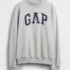 Zwaar French Terry oversized sweatshirt met logo en staande kraag
