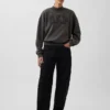 Zwaar French Terry oversized sweatshirt met staande kraag