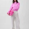 Zwaar French Terry oversized sweatshirt met staande kraag
