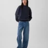 Zwaar French Terry oversized sweatshirt met staande kraag